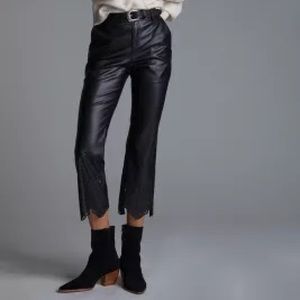 SOLD Anthropologie faux leather laser cut pants size 6 NWOT